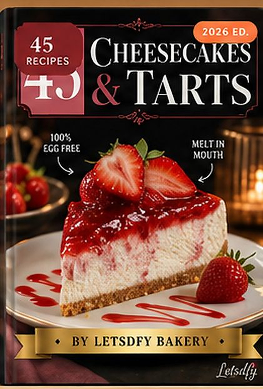 45 Cheesecakes & Tarts recipe book cover