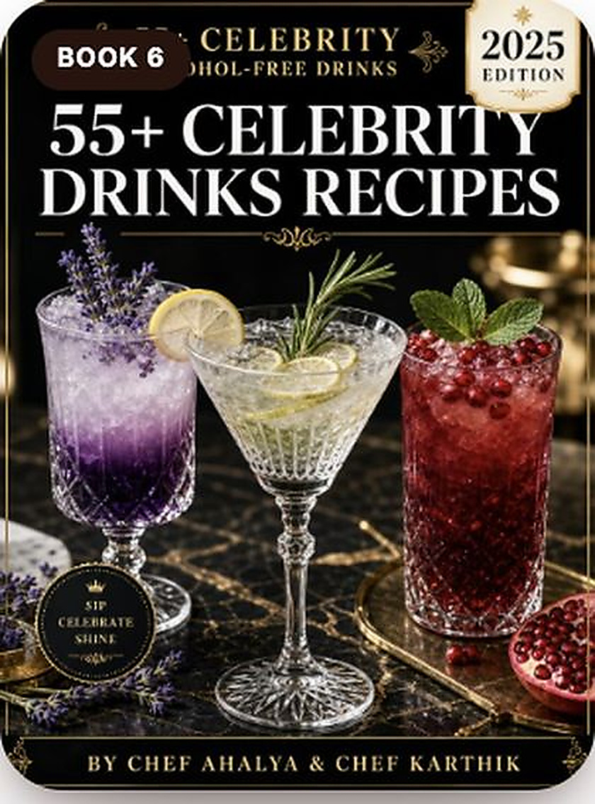55+ Celebrity Drinks recipe book cover