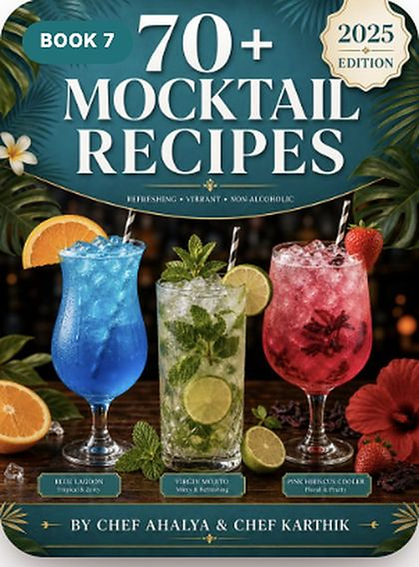 70+ Mocktail Recipes recipe book cover
