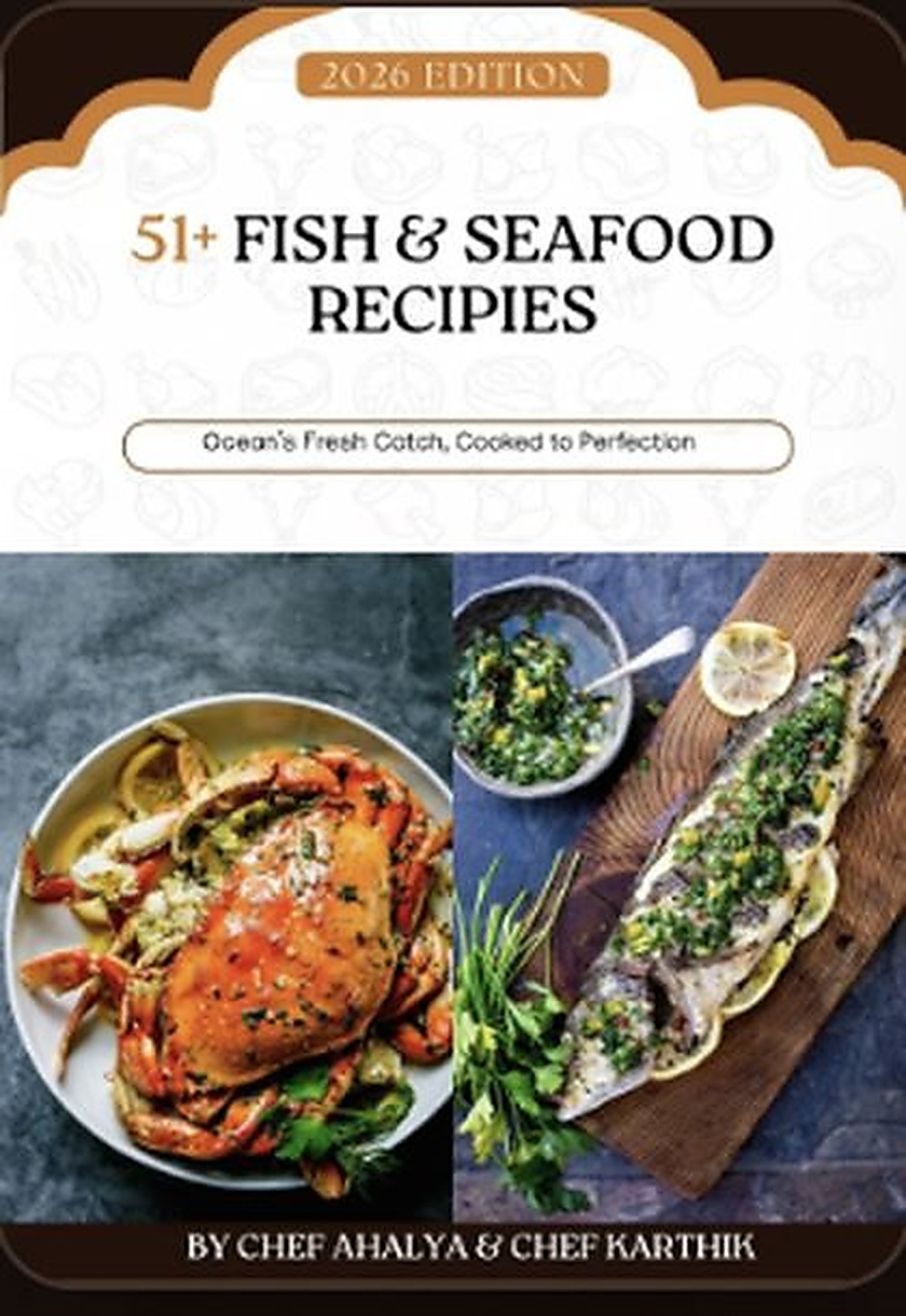 51+ Fish & Seafood Recipes recipe book cover