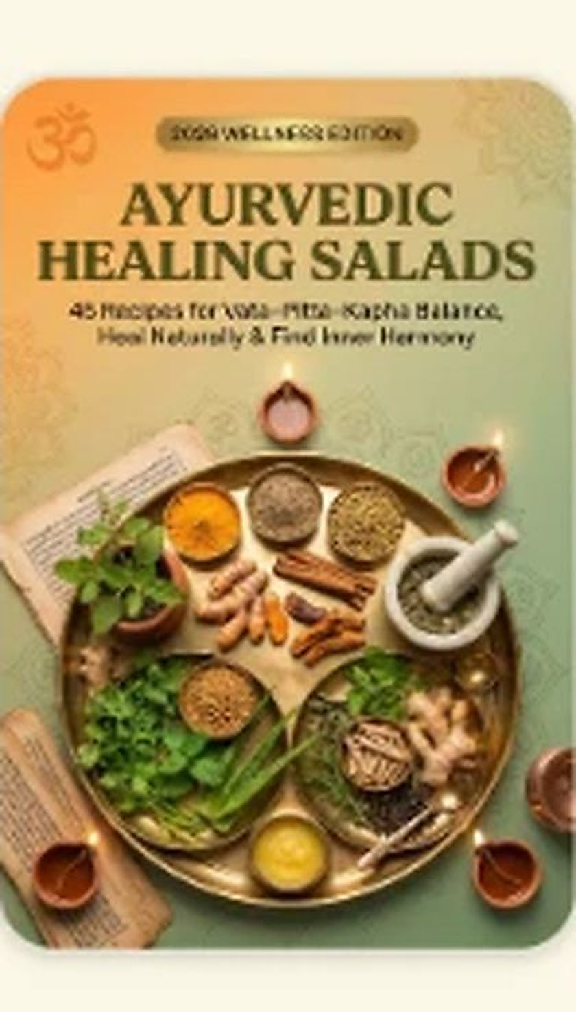 45 Ayurvedic Healing Salads recipe book cover